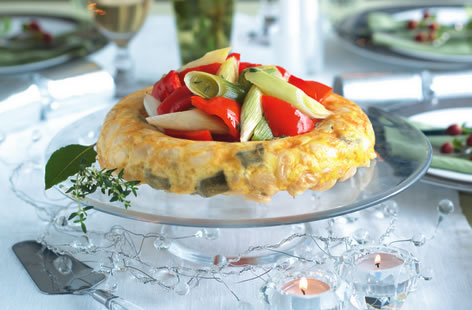 Vegetarian bean and artichoke crown